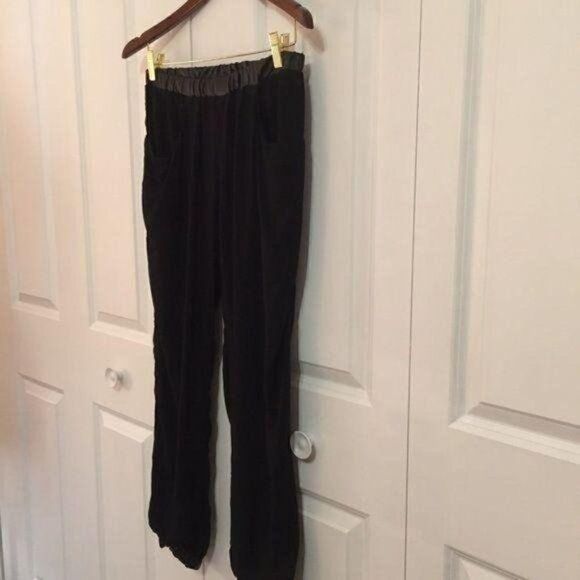 Ruby Black Faux Leather Trim Jogger Pull On Pants New - Picture 5 of 8
